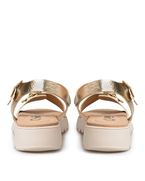 Sandalia Oro Tira Con Hebilla MD23093
